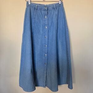 No Excuses Junior/Misses 9/10 Vintage Y2K 90s Denim A-Line Button Front Skirt